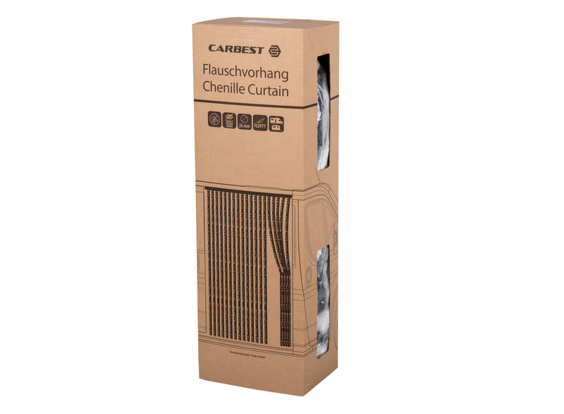 Carbest Chenille Türvorhang 56 x 185 cm weiß/grau