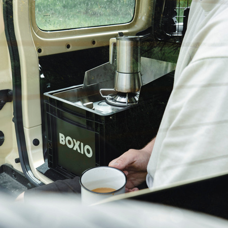 BOXIO COOK - Gaskocher aus Edelstahl in der Eurobox 40 x 30 x 28 cm