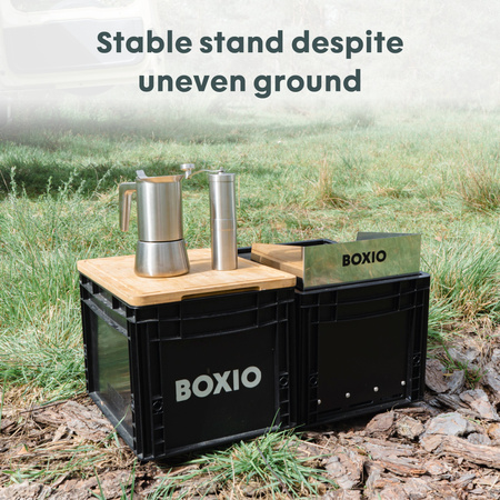 BOXIO COOK - Gaskocher aus Edelstahl in der Eurobox 40 x 30 x 28 cm
