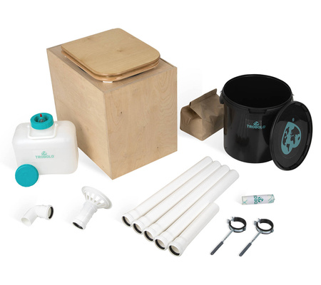 TROBOLO TeraBlœm Plus - Trenntoilette aus Holz als Bausatz mit 22 l Volumen