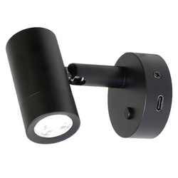 Aufbauspot Mini Tube D4, Power LED, USB-C, mit Schalter, schwarz