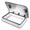 PlusVent - Dachhaube 50 x 70 cm für Wohnmobil und Caravan, ohne LED, Doppelkuppel, Gasdruckfedern, Plissee-Verdunkelung und Fliegenschutz, Dach 25-60 mm