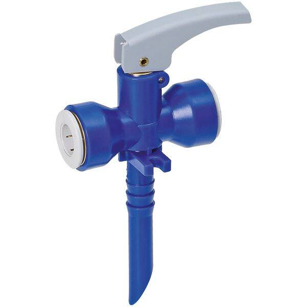 Reich UniQuick Ablassventil 12 mm mit zwei Eingängen, blau