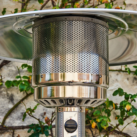 Carbon Garden Elegante - Gasheizschirm 8kW Silber