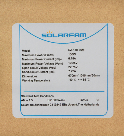 130W Solarmodul 1045x670mm SOLARFAM