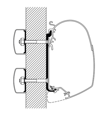 Thule Flachadapter 40 cm, 5 Stück für Wandmarkisen Omnistor 4900, 5200, 8000 - 307915