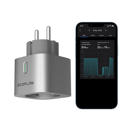 EcoFlow Smart Plug - WLAN- und Bluetooth-Steckdose, 10 A / 2500 W, Energiemessung, Matter, für PowerStream