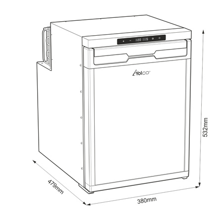 Yolco KL50D Einbau-Kompressorkühlschrank 44 l - Dual-Zone mit Gefrierfach, 12/24 V, Bluetooth, für Wohnmobil