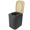 Trelino Origin L Trenntoilette Komposttoilette Anthrazit mit Holzdeckel, 10 l / 10 l, ohne Wasser und Chemie