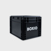 BOXIO SOLO - schwarze Eurobox mit Deckel 40 x 30 x 28 cm aus Recyclingkunststoff