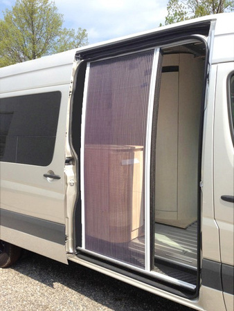 Horrex Plissee Fliegenschutztür für Mercedes-Benz Sprinter W906 und VW Crafter 1 Schiebetür, Dach H2/H3