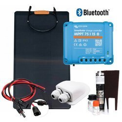 Solarset für Wohnmobile 150W flexibles monokristallines Modul, MPPT 75V 15A Victron Energy Bluetooth Controller
