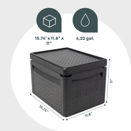BOXIO COOL PLUS - passive Kühlbox im Euroboxformat mit 3 COOL PACKs und ICEBAG