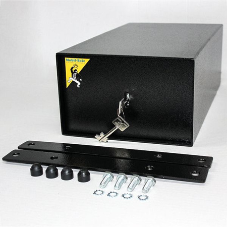 Mobil-Safe Sitzsockelsafe 110 für Iveco Daily - Doppelbartschloss, 5 mm Stahltür, Montage ohne Bohren, 22 x 14 x 40 cm