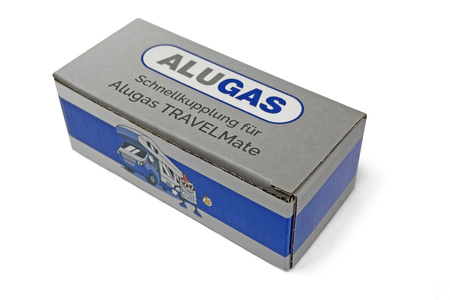 ALUGAS Schnellkupplung mit Rückschlagventil für TravelMate Tankflasche - Sicherheitskupplung nach DVGW G 607, 3/4" UNF