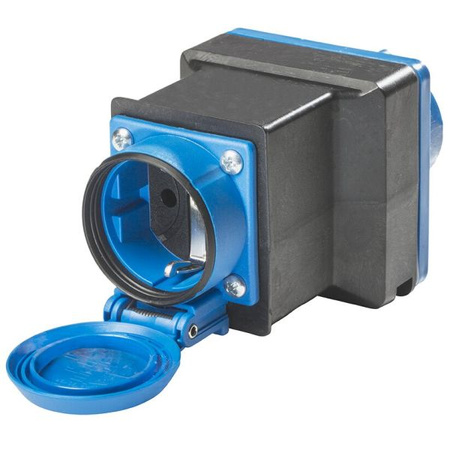 AS Schwabe Caravan Adapterstecker CEE 16 A auf Schuko 230 V, ca. 3,5 kW, IP44 - kompakt, für Wohnmobil und Wohnwagen