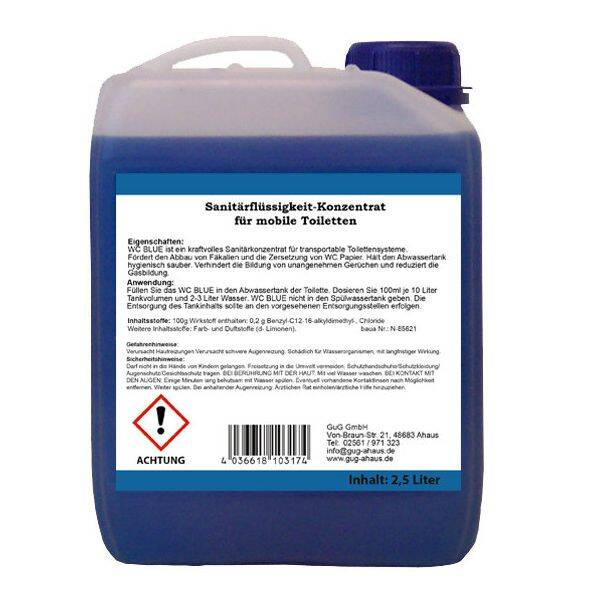 GUG WC Blue Konzentrat 2500 ml für mobile Toiletten