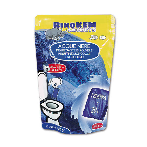 RinoKEM Chemietoiletten-Beutel Bubblegum 15 Stück