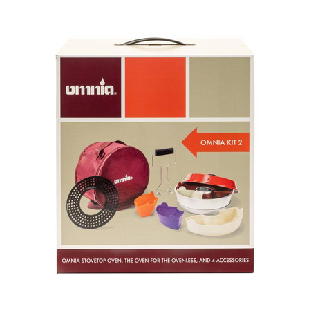 Omnia Kit 2 - Backofen Classic 2 l für den Herd mit Lochblech, Silikonformen, Tragegriff und Tasche