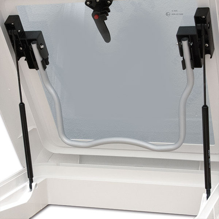 ExtraVENT 40 Evo - Dachhaube 40 x 40 cm für Wohnmobil und Caravan, Doppelkuppel, Zwangsentlüftung, Plissee-Verdunkelung und Fliegenschutz, Dach 25-60 mm