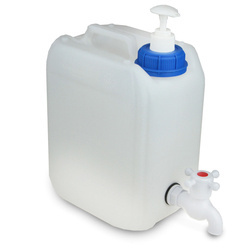 Außenwaschbecken - 10 l Kanister mit Wasserhahn und Seifenspender
