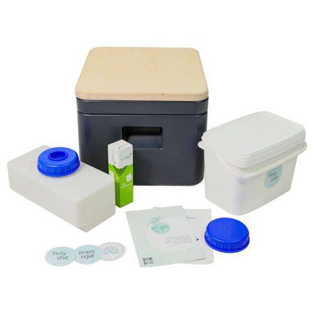 Trelino Origin S Trenntoilette Komposttoilette Anthrazit mit Holzdeckel, 3,5 l / 6 l, ohne Wasser und Chemie