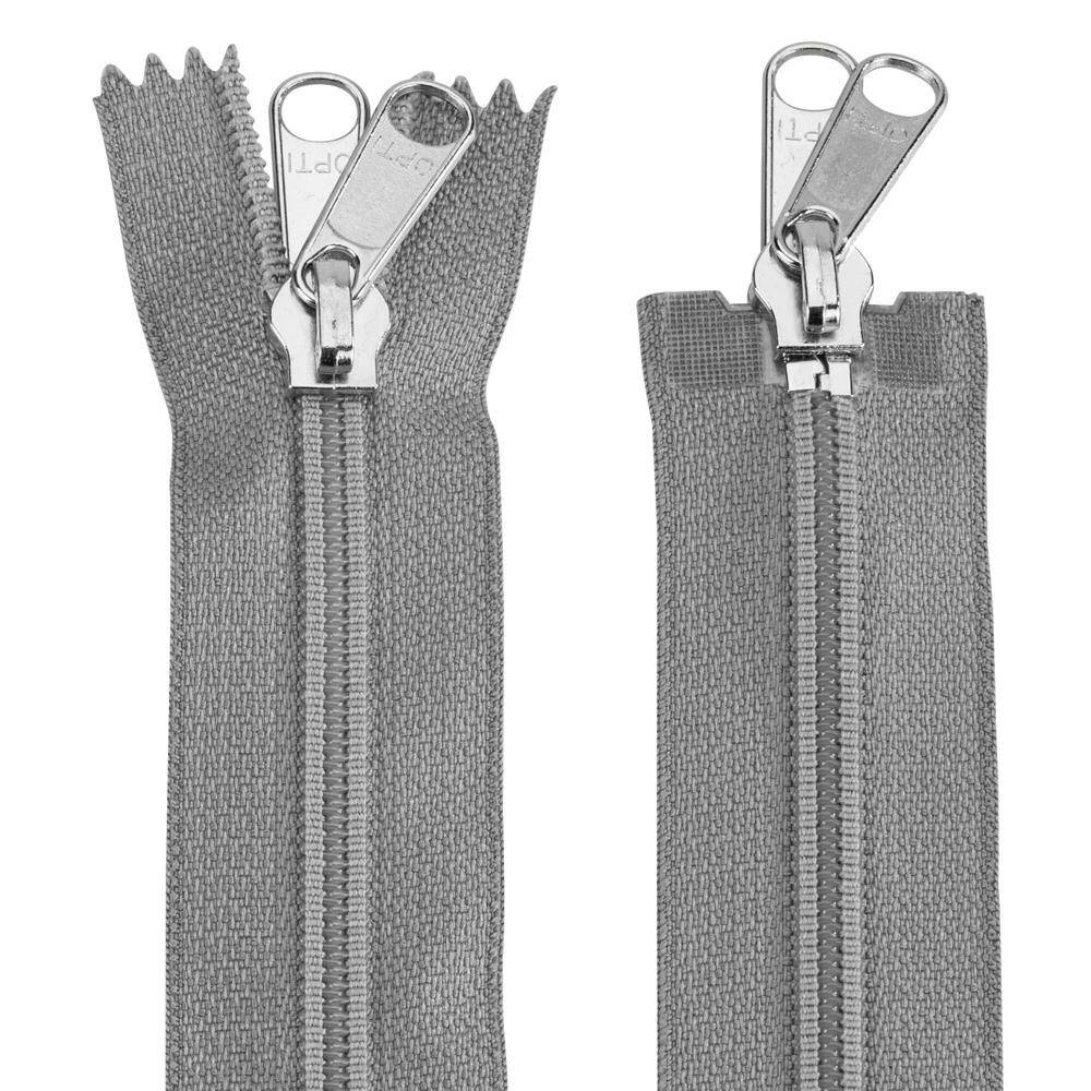 Opti Zwei-Wege-Reißverschluss 210 cm grau, Foto 1
