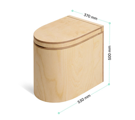 TROBOLO LunaBlœm - vorgeölte Trenntoilette aus Holz mit runder Front