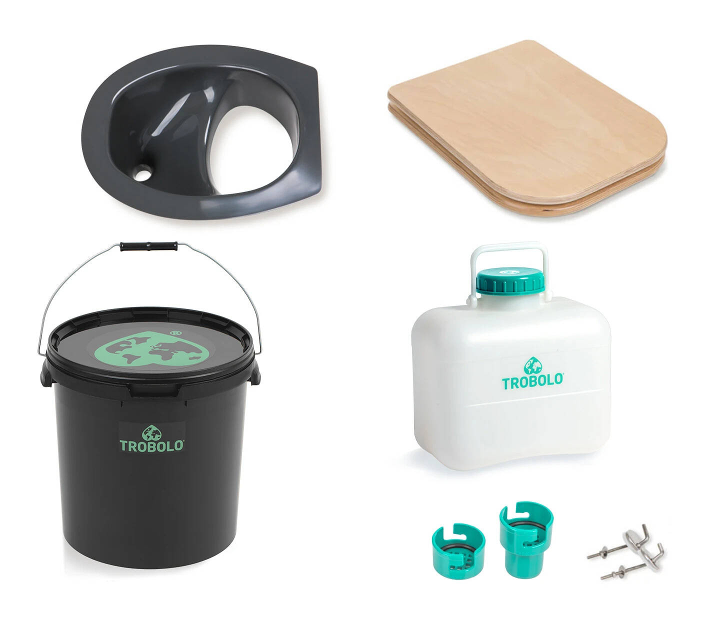 TROBOLO DIY-Set mit Holzsitz, grau, 22 l / 10 l, Foto 1
