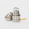BOXIO COOKWARE - Camping-Topfset aus Edelstahl, 2 Töpfe, Pfanne und Wasserkessel