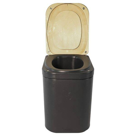 Trelino Origin L Trenntoilette Komposttoilette Anthrazit mit Holzdeckel, 10 l / 10 l, ohne Wasser und Chemie