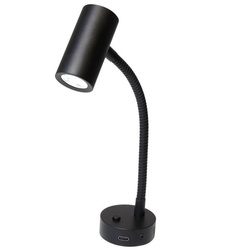 Leseleuchte Mini Tube D4 flex, Power LED, USB-C, mit Schalter, schwarz