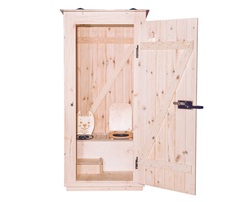 TROBOLO KitaBœm - Toilettenhäuschen aus Holz mit Trenntoilette und Kindertoilette