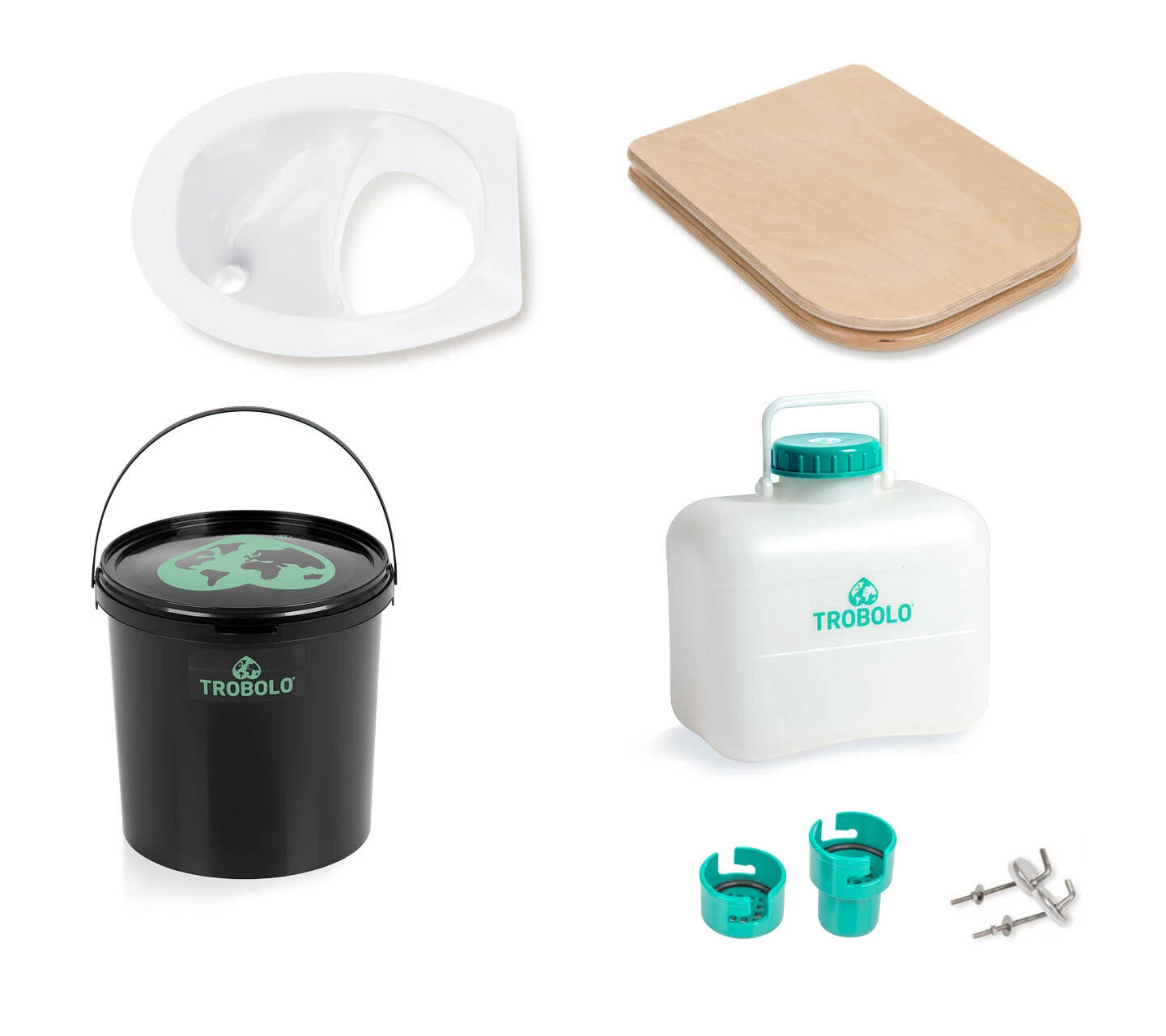 TROBOLO DIY-Set mit Holzsitz, weiß, 11 l / 10 l, Foto 1