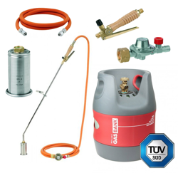 GasBuster - Ultraleichtes Überdachungsset - GasBank 5kg + GOK Brennerset ∅50 750mm