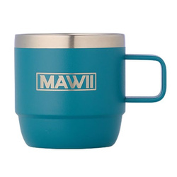 Edelstahl Espresso Tasse mit Henkel, 177 ml, petrol