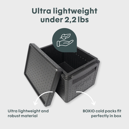 BOXIO COOL PLUS - passive Kühlbox im Euroboxformat mit 3 COOL PACKs und ICEBAG