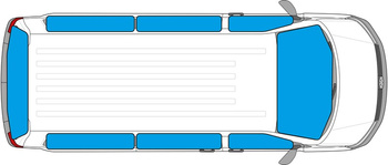 Thermoisolierung alle Fenster Mercedes Vito / Viano 2004-2014, mittlerer Radstand, für Fahrzeuge mit Flügeltüren hinten - Carbest Isoflex Thermomatten, 9-lagig, 9-teilig