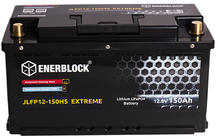 120AH LITHIUM LiFePO4 ENERBLOCK 12.8V Akku mit Heizmatte