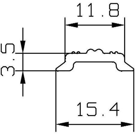 Leistenfüller uni 15,4 mm