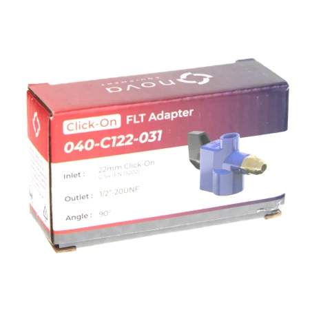 Adapter für Gabelstapler-Gasflaschen 22 mm Click-On auf 1/2"-20UNF 90deg