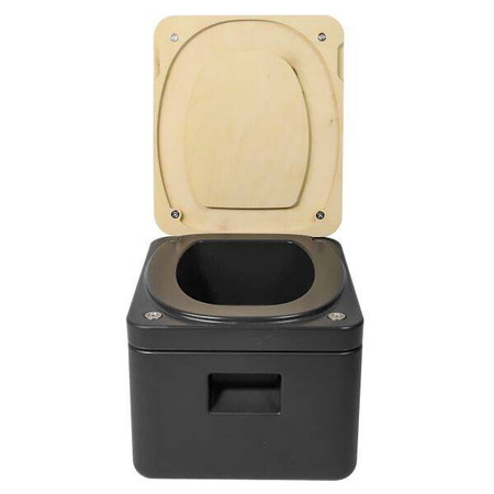 Trelino Origin S Trenntoilette Komposttoilette Anthrazit mit Holzdeckel, 3,5 l / 6 l, ohne Wasser und Chemie