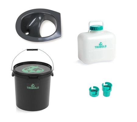 TROBOLO DIY-Set Komposttoilette mit Trenneinsatz, grau - Behälter 22 l und 10 l