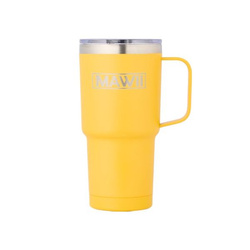 Edelstahl Becher mit Henkel, 600 ml, gelb
