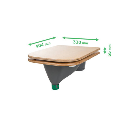 TROBOLO Urinseparator grau mit Holzsitz und Deckel - Einsatz für DIY Trenntoilette