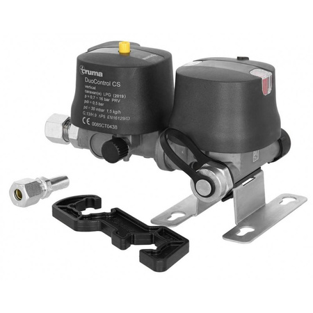 Truma DuoControl CS Gasregler VERTICAL 30mbar 1,5kg/h - mit Crashsensor 