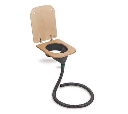 TROBOLO Urinseparator grau mit Holzsitz und Deckel - Einsatz für DIY Trenntoilette