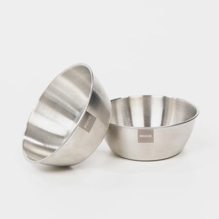 BOXIO BOWL - Set mit 2 Camping-Schalen aus Edelstahl, Ø 14,5 cm