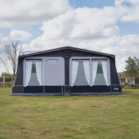 CAMPTECH Diamant Air 21 Luft-Dauervorzelt - Umlauf 1150-1175 cm, Camptex All Season, 6 Fenster