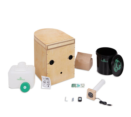 TROBOLO LunaBlœm - vorgeölte Trenntoilette aus Holz mit runder Front